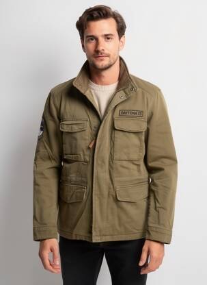 Parka mâneci lungi fără glugă verde DAYTONA bărbat