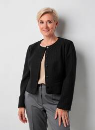 Jachete elegante buzunare false negru JULIE GUERLANDE femeie