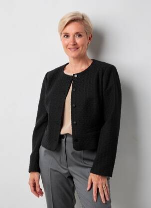 Jachete elegante buzunare false negru JULIE GUERLANDE femeie