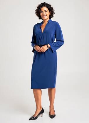 Rochie midi mâneci lungi mâneci lungi albastru CONCEPT K femeie