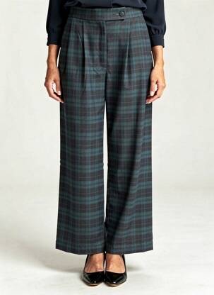 Pantalon larg închidere cu fermoar sub clapetă cu nasturi mărime normală verde MOLLY BRACKEN femeie