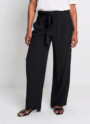 Pantalon larg țesătură crep mărime normală negru MOLLY BRACKEN femeie