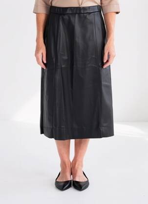 Fustă midi croială dreaptă negru CREAM femeie