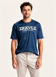 Tricou elasticitate mâneci scurte albastru ERKULE bărbat