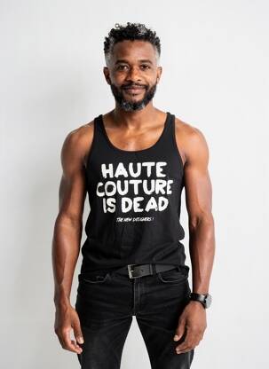 Tricou croială cambrată bretele subțiri negru THE NEW DESIGNERS ! bărbat