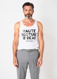 Tricou croială cambrată bretele subțiri alb THE NEW DESIGNERS ! bărbat
