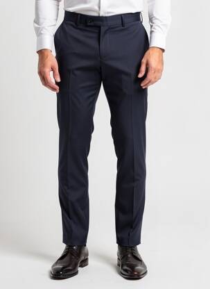 Pantalon slim țesătură poplin mărime normală albastru PRESTIJE bărbat