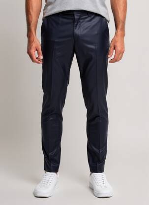 Pantalon slim talie cu cleme mărime normală albastru DIGEL bărbat