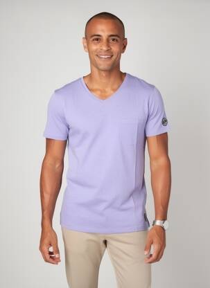 Tricou croială cambrată mâneci scurte violet EUROPANN bărbat