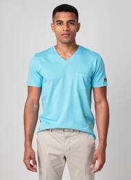 Tricou croială cambrată mâneci scurte albastru EUROPANN bărbat