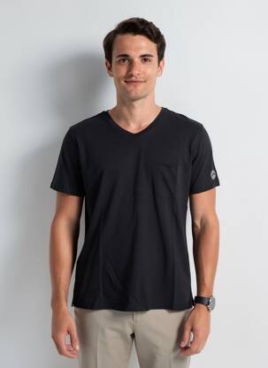 Tricou croială cambrată mâneci scurte negru EUROPANN bărbat