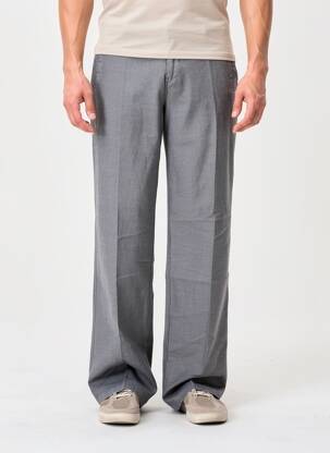 Pantalon drept țesătură poplin mărime normală gri EUROPANN bărbat