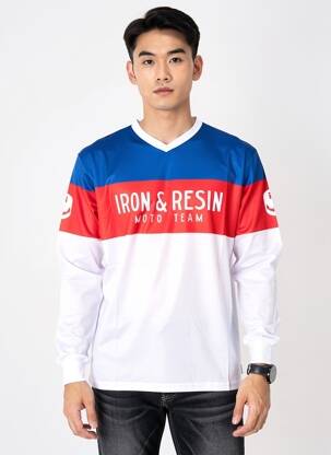 Tricou croială cambrată mâneci lungi alb IRON AND RESIN bărbat