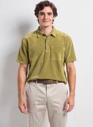 Polo țesătură jersey mâneci scurte verde IRON AND RESIN bărbat