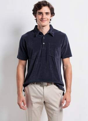 Polo țesătură jersey mâneci scurte albastru închis IRON AND RESIN bărbat