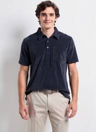 Polo țesătură jersey mâneci scurte albastru închis IRON AND RESIN bărbat