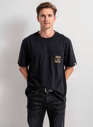 Tricou croială cambrată mâneci scurte negru IRON AND RESIN bărbat
