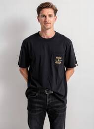 Tricou croială cambrată mâneci scurte negru IRON AND RESIN bărbat