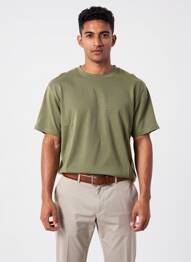 Tricou croială cambrată mâneci scurte verde IRON AND RESIN bărbat