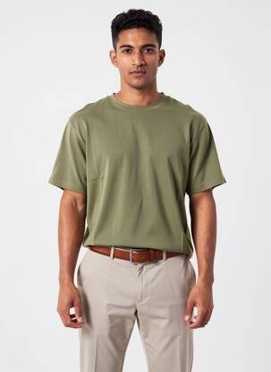 Tricou croială cambrată mâneci scurte verde IRON AND RESIN bărbat