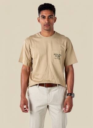 Tricou bio mâneci scurte maro IRON AND RESIN bărbat