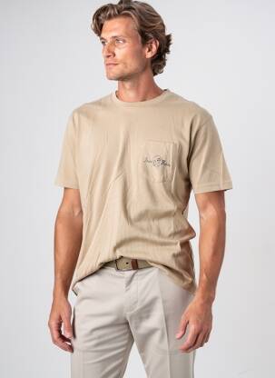 Tricou croială cambrată mâneci scurte maro IRON AND RESIN bărbat