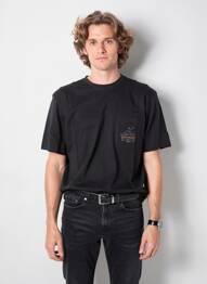 Tricou croială cambrată mâneci scurte negru IRON AND RESIN bărbat