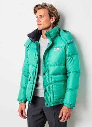 Geacă matlasată mâneci lungi cu glugă verde FILA bărbat