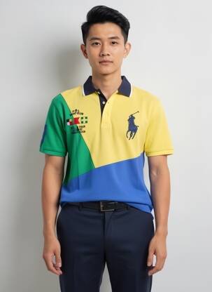Polo elasticitate mâneci scurte albastru RALPH LAUREN bărbat