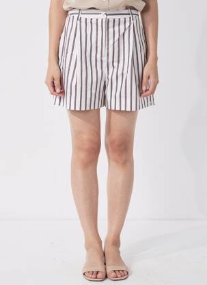 Șort talie cu cleme talie înaltă alb TOMMY HILFIGER femeie