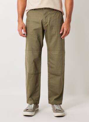 Pantalon drept țesătură poplin mărime normală verde IRON AND RESIN bărbat