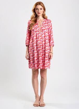 Rochie scurtă croială fluidă mâneci 3/4 roșu BETTY BARCLAY femeie