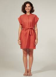 Rochie scurtă mâneci scurte mâneci scurte portocaliu LA FEE MARABOUTEE femeie