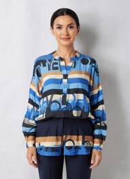 Bluză țesătură poplin mâneci lungi albastru BETTY BARCLAY femeie