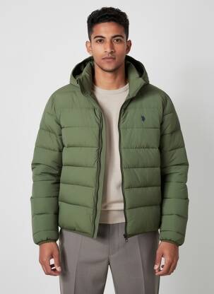 Geacă matlasată buzunare cu glugă verde U.S. POLO ASSN bărbat