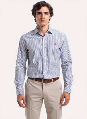 Cămașă cu mâneci lungi croială cambrată albastru U.S. POLO ASSN bărbat