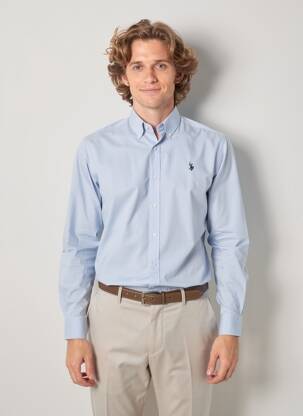 Cămașă cu mâneci lungi croială cambrată albastru U.S. POLO ASSN bărbat
