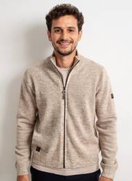Vestă cu mâneci lungi țesătură melanj maro CAMEL ACTIVE bărbat