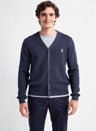 Vestă cu mâneci lungi guler în v albastru U.S. POLO ASSN bărbat