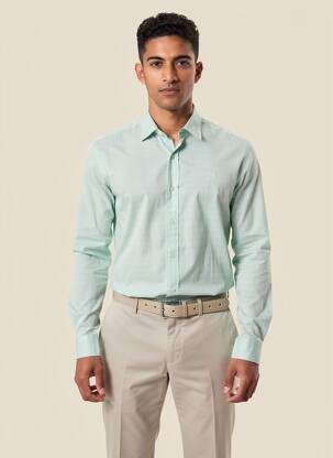 Cămașă cu mâneci lungi croială cambrată verde U.S. POLO ASSN bărbat