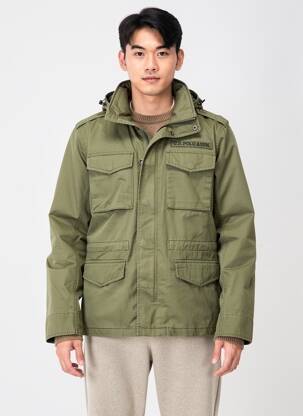 Parka mâneci lungi fără glugă verde U.S. POLO ASSN bărbat