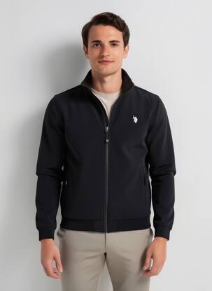 Jachete casual strânsă pe partea de jos negru U.S. POLO ASSN bărbat