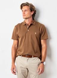 Polo elasticitate mâneci scurte maro U.S. POLO ASSN bărbat