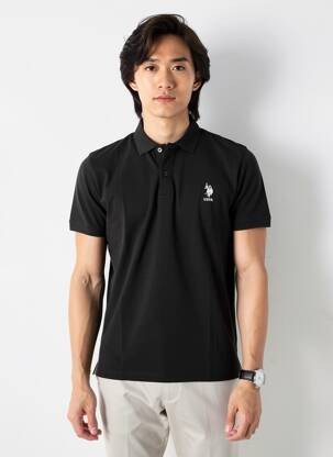 Polo elasticitate mâneci scurte negru U.S. POLO ASSN bărbat