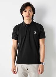 Polo elasticitate mâneci scurte negru U.S. POLO ASSN bărbat