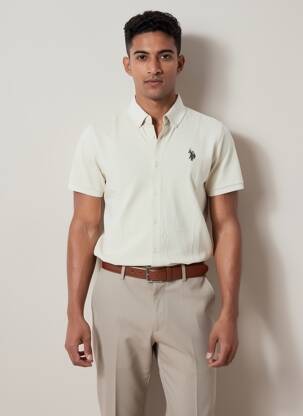 Polo elasticitate mâneci scurte bej U.S. POLO ASSN bărbat