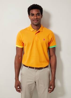 Polo elasticitate mâneci scurte portocaliu U.S. POLO ASSN bărbat