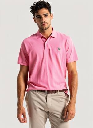 Polo elasticitate mâneci scurte roz U.S. POLO ASSN bărbat