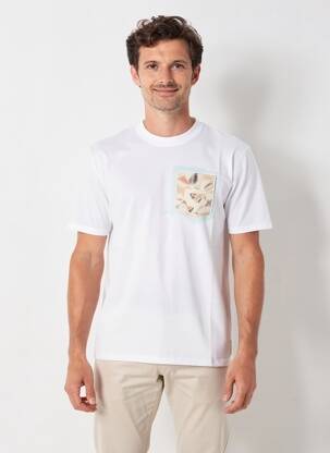 Tricou croială cambrată mâneci scurte alb BOB bărbat