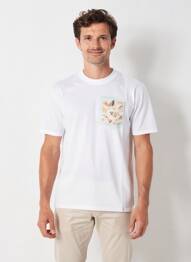 Tricou croială cambrată mâneci scurte alb BOB bărbat